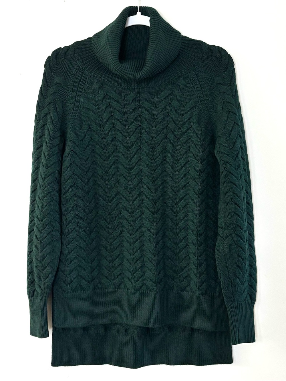 Wilfred Forest Green Cable Turtleneck Sweater - Picture 2 of 6